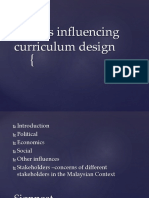 Factors Influencing Curriculum Design