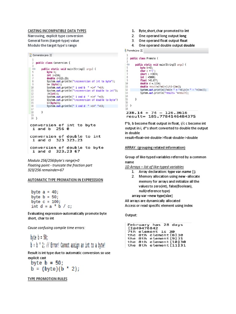 Casting Data Types PDF Data Type Integer