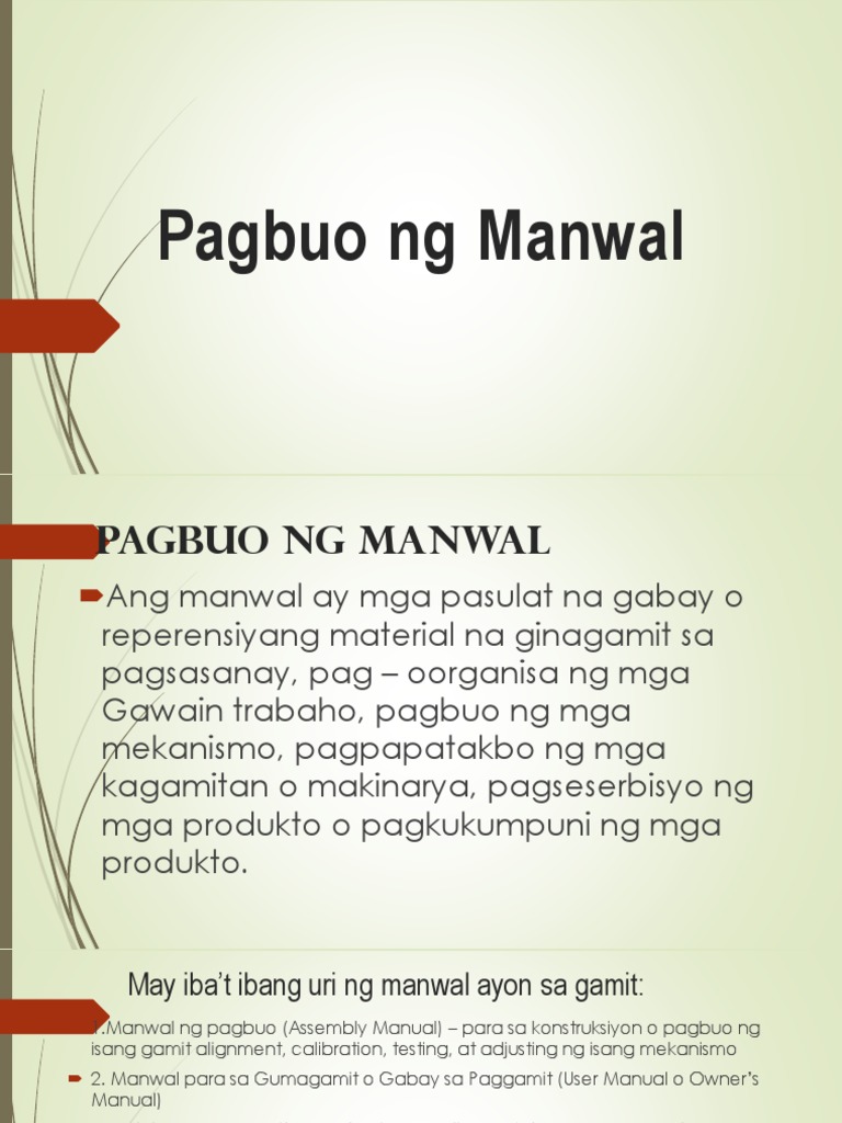 Pagbuo ng Manwal