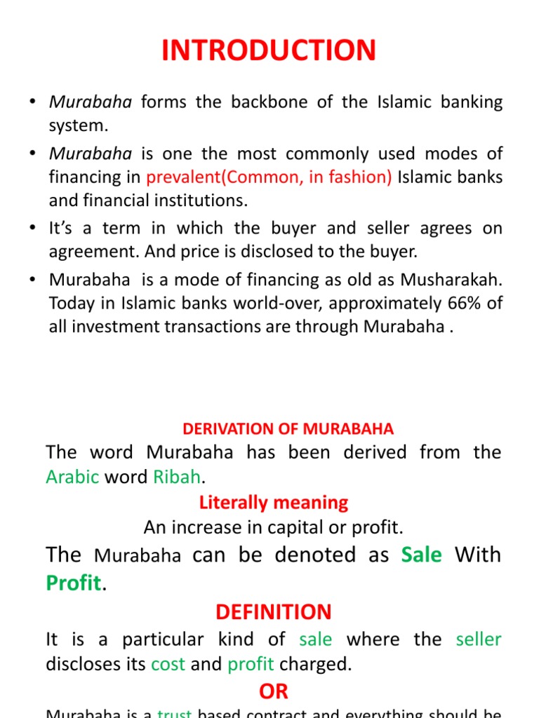 Murabaha Pdf Islamic Banking And Finance Banks