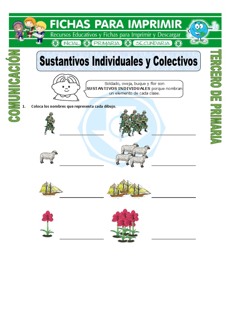 FichaSustantivosIndividualesyColectivosparaTercero