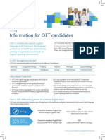 OET Candidate Fact Sheet