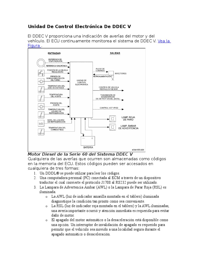 Unidad de Control Electrónica de Ddec V | PDF | Turbocompresor | Contraseña