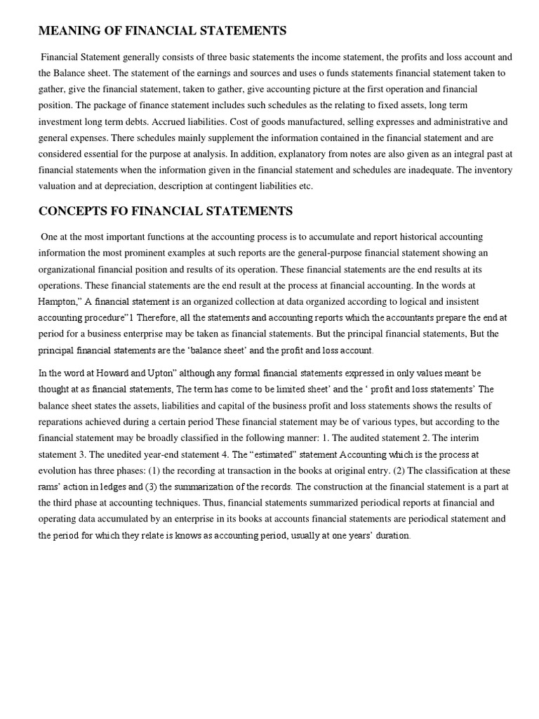 Understanding Financial Statements Basics | PDF | Financial Statement ...