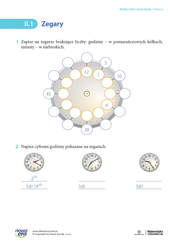 Sprawdzian Z Godzin Zegarowych Angielski Pdf