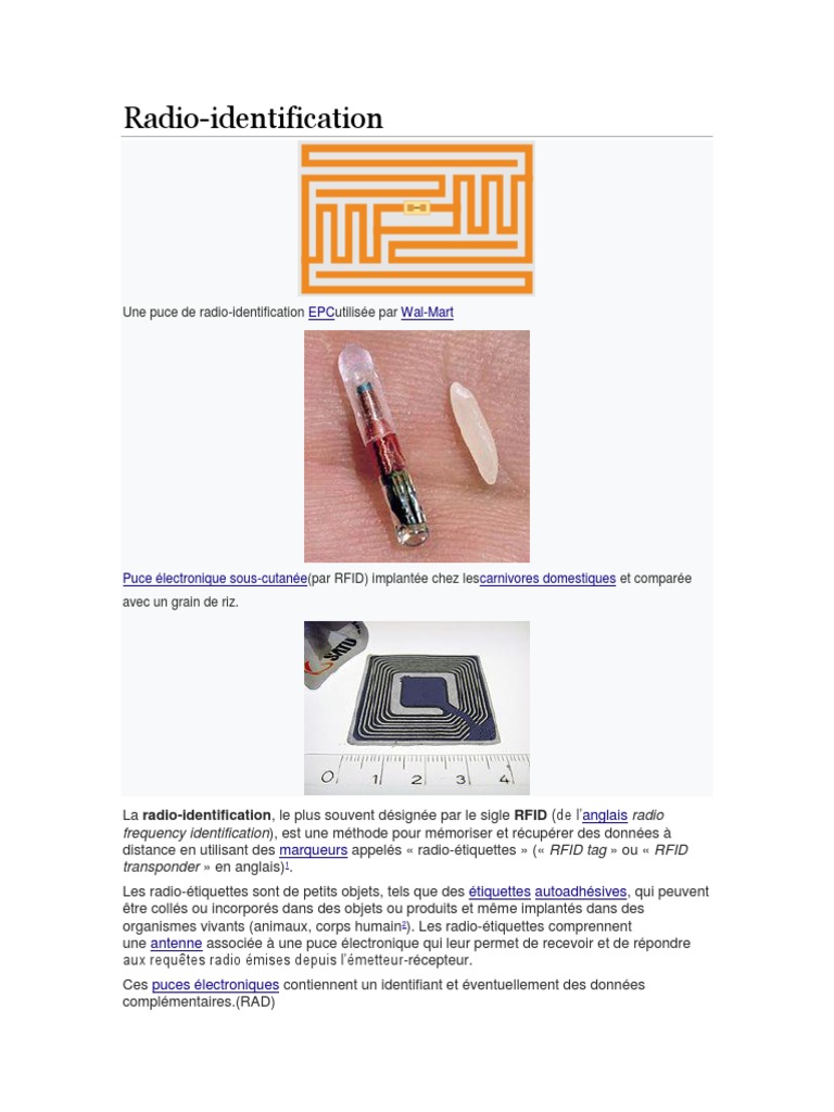 Radio Identification Wikipedia | PDF | Radio-identification | Sécurité