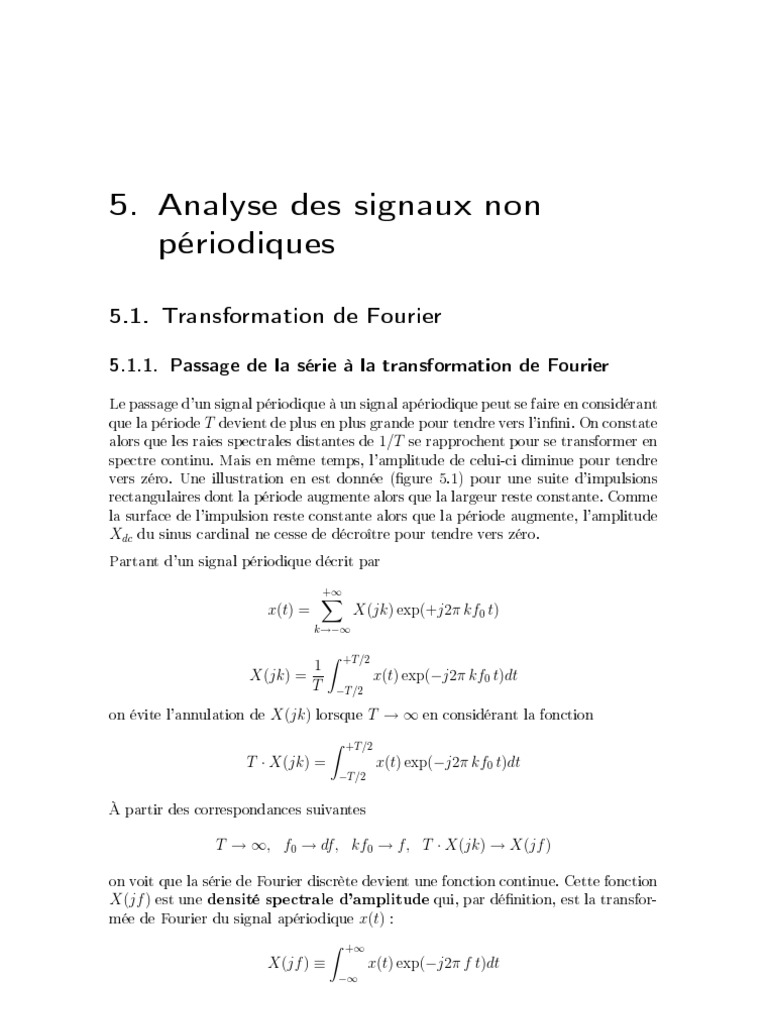 Analyse des signaux non périodiques | PDF | Densité spectrale de ...