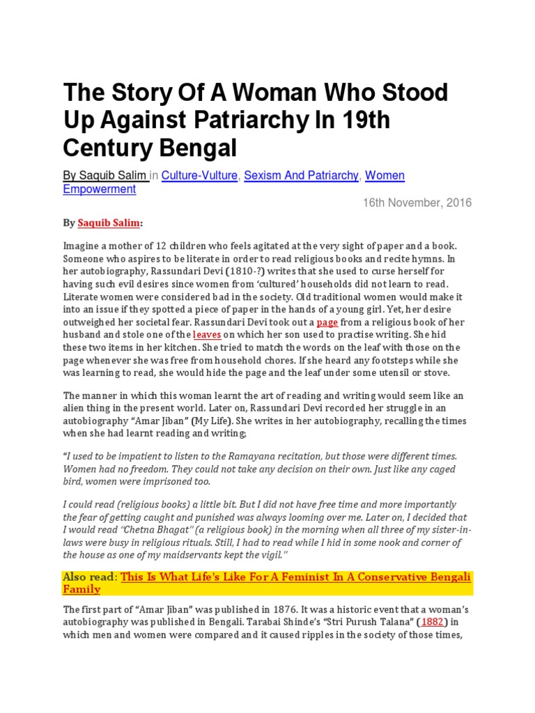 The Story of A Woman Who Stood Up Against Patriarchy in 19th Century ...