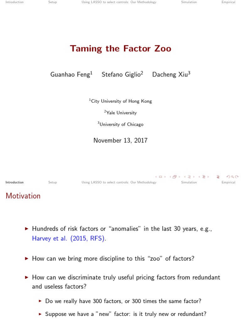 Slides On Taming The Factor ZOO | PDF | Estimator | Bootstrapping  (Statistics)