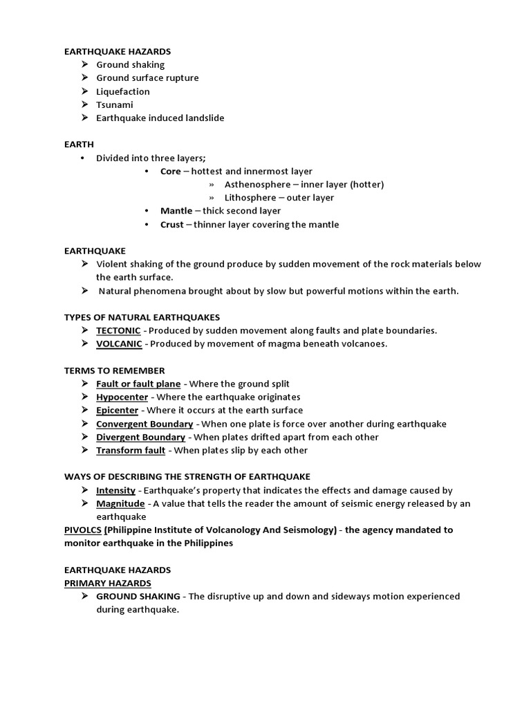 Drrr Earthquake Hazards Pdf Earthquakes Plate Tectonics