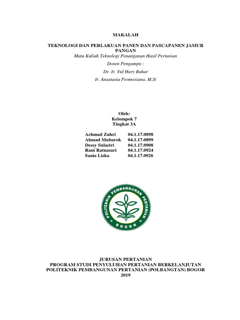 Teknologi Pascapanen Jamur Pangan | PDF | Kesehatan Holistik | Sains ...