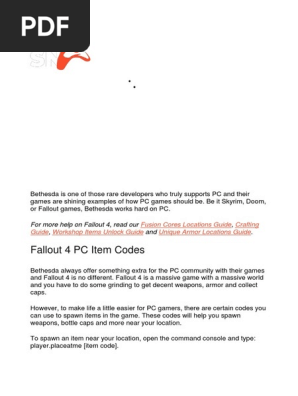 Fallout 4 Codes Pdf Fibers Cartridge Firearms