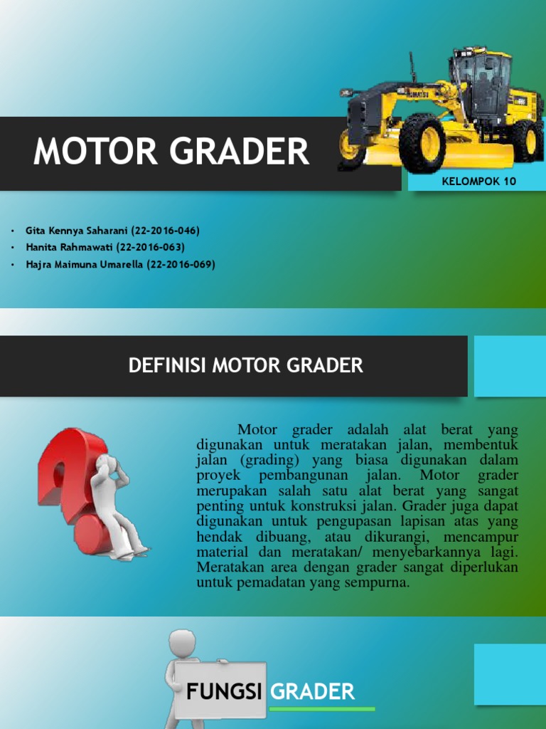 Komponen dan Fungsi Motor Grader | PDF | Komputer