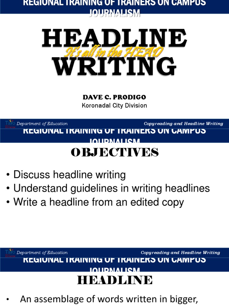 Headline Writing | PDF | Quotation Mark | News