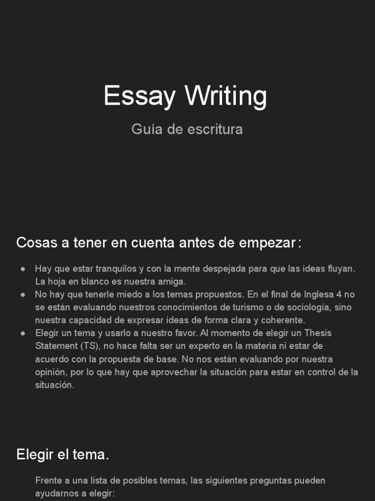 Guía Práctica de Essay Writing | PDF