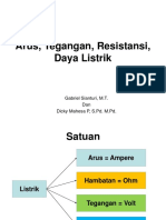 Arus, Tegangan, Resistansi, Daya Listrik