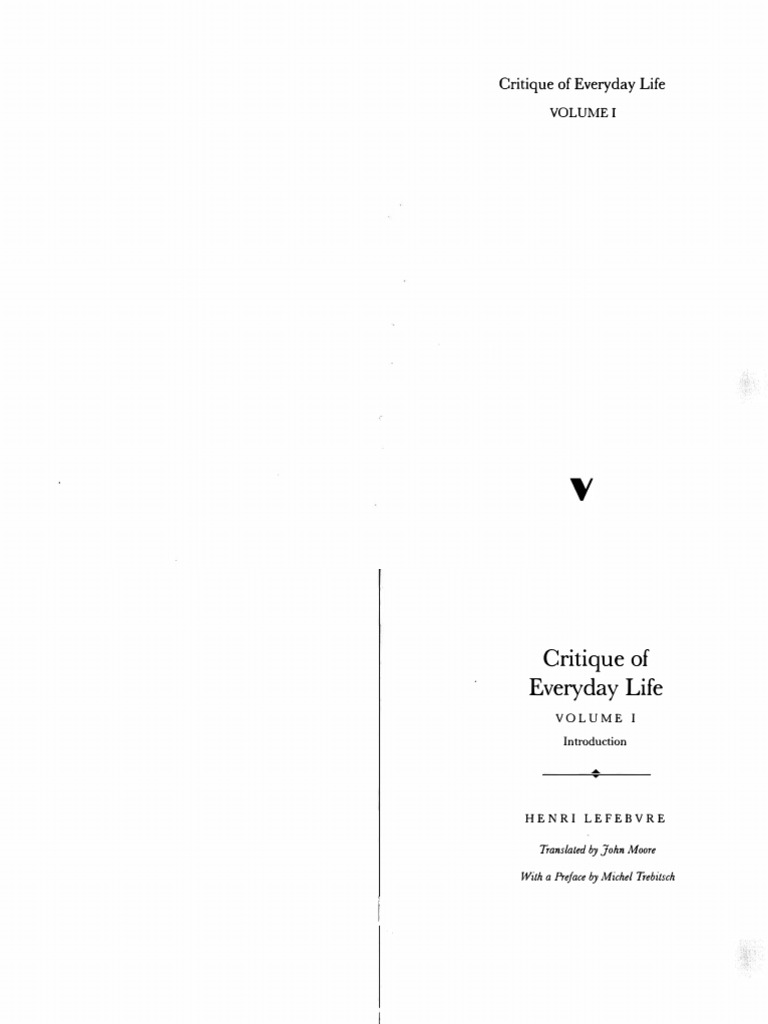 Lefebvre Henri The Critique of Everyday Life Vol 1 PDF