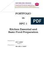 Cover Page Kitchen Essentials Portfolio