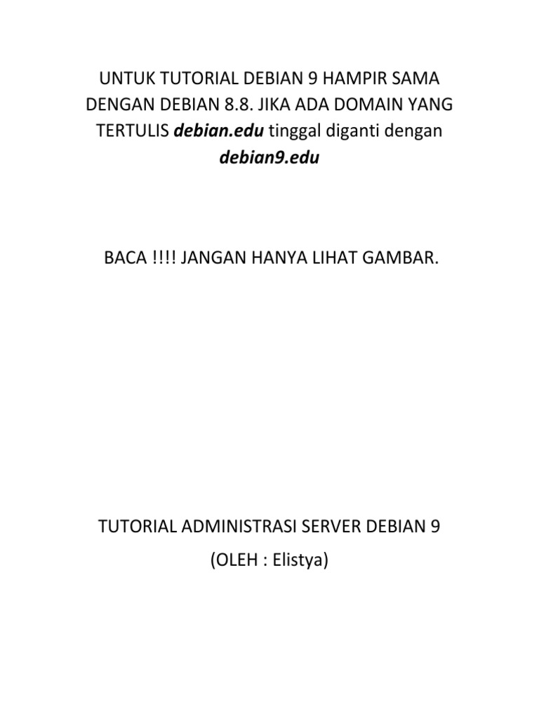 Tutorial Server Debian 9 | PDF | Komputer