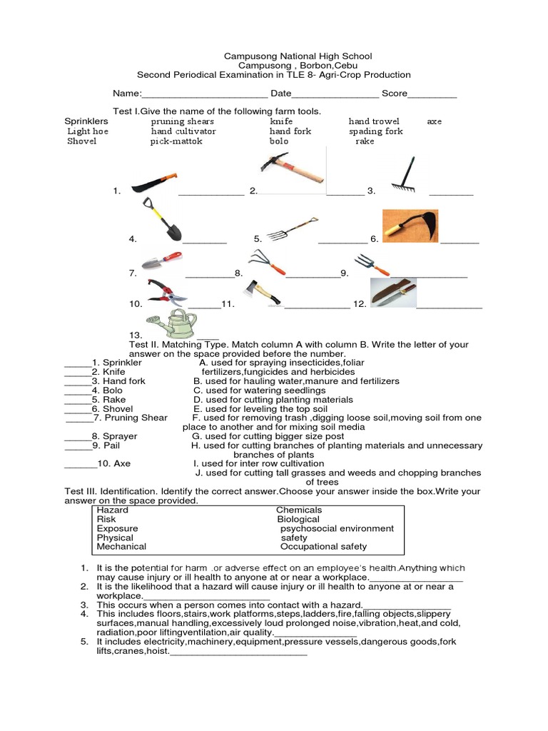 Agri Exam Pdf Occupational Safety And Health Agriculture