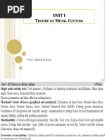 Unit - 1 - Theory of Metal Cutting