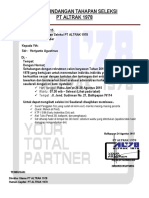 Surat Undangan Tahapan Seleksi PT Altrak 1978