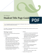 Student Title Page Guide