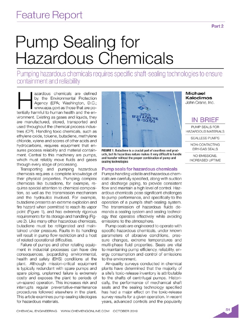 Pump Sealing For Hazardous Chemicals PDF | PDF | Pump | Electric Motor