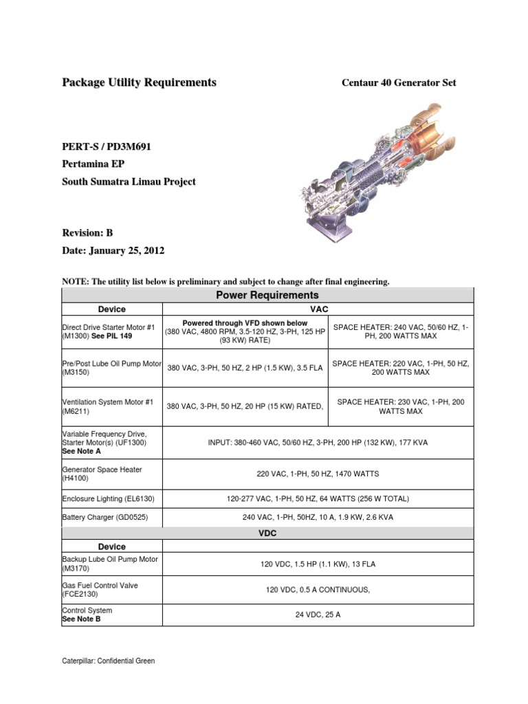 Gas Turbine Utility Requirements | PDF | Engines | Gas Turbine