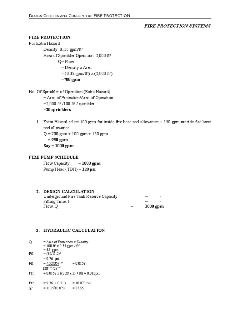 (Hydraulic Calculation) Sample Fire Sprinkler System Building