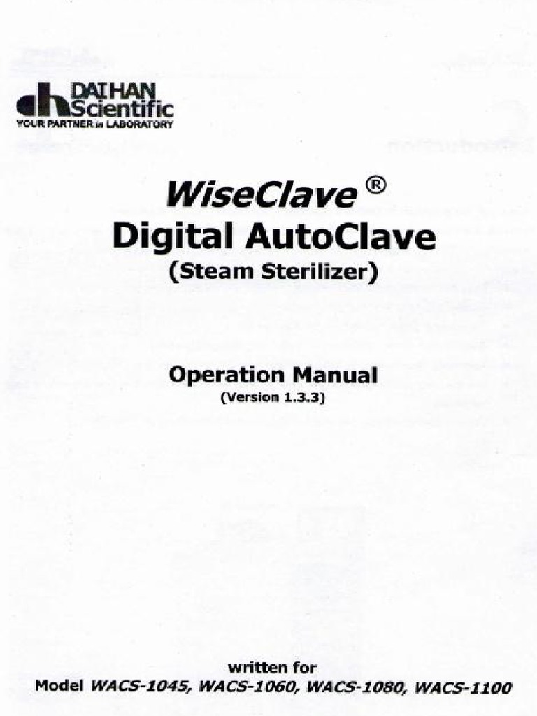 Daihan WiseClave Autoclave User Manual PDF PDF