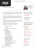 20 Common Essay Topics For IELTS Writing Task 2