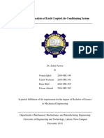 Earth Coupled Air-Conditioning System Design Analysis