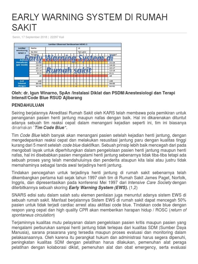 EARLY WARNING SYSTEM DI RUMAH SAKIT (Rsud Aji Barang) PDF