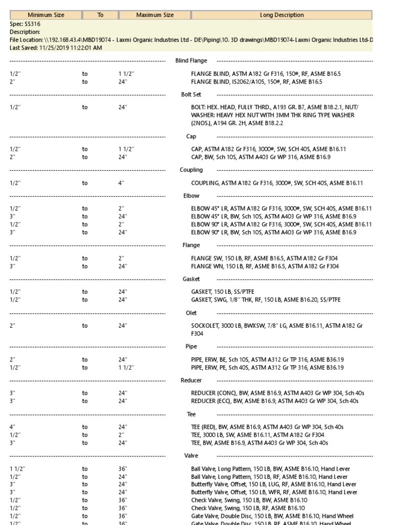 SS316 | PDF | Building Materials | Tools