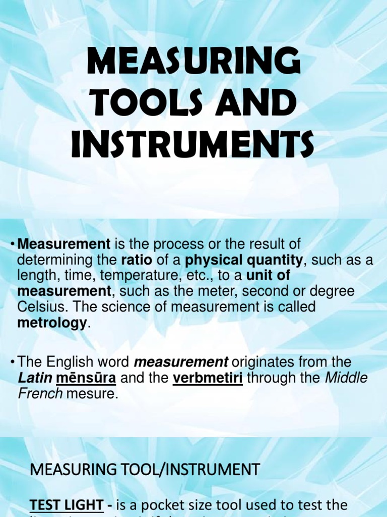 Measuring Tools and Instruments Eim PDF