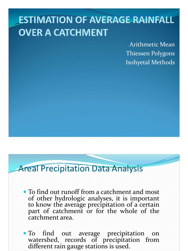 Rainfall Estimation Methods Overview | PDF | Drainage Basin | Rain