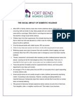 Fort Bend Womens Center The Social Impact of Domestic Violence PDF