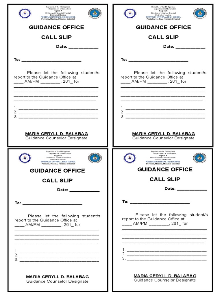 Call Slip | PDF | Learning