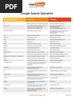 Google Advanced Search Operators PDF