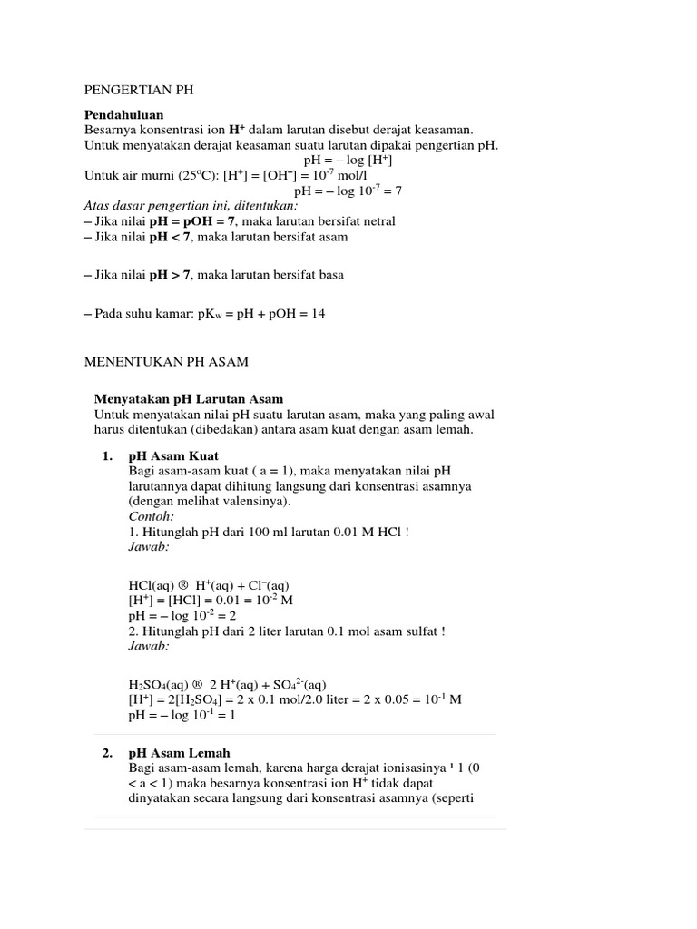 Pengertian PH | PDF