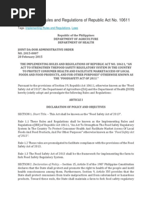 Food Safety Food Safety Risk Management