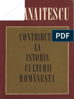Contributii La Istoria Culturii Romanesti - Petre P. Panaitescu