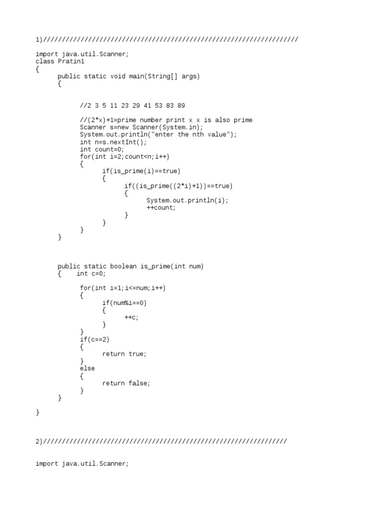 Prime Number Patterns in Java | PDF | Computer Programming | Areas Of ...