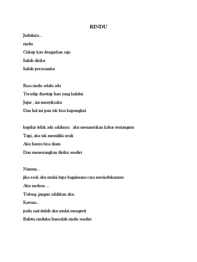 Rindu: Perasaan yang Menyiksa dan Diam | PDF