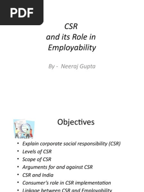 Csr Role In Employability Corporate Social Responsibility Business