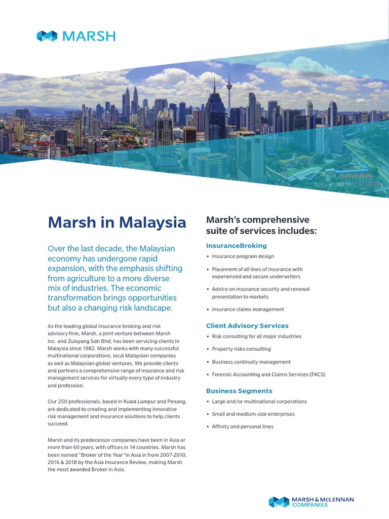 Marsh Malaysia Profile Pdf Risk Management Insurance