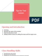 Tips For Test Lesson