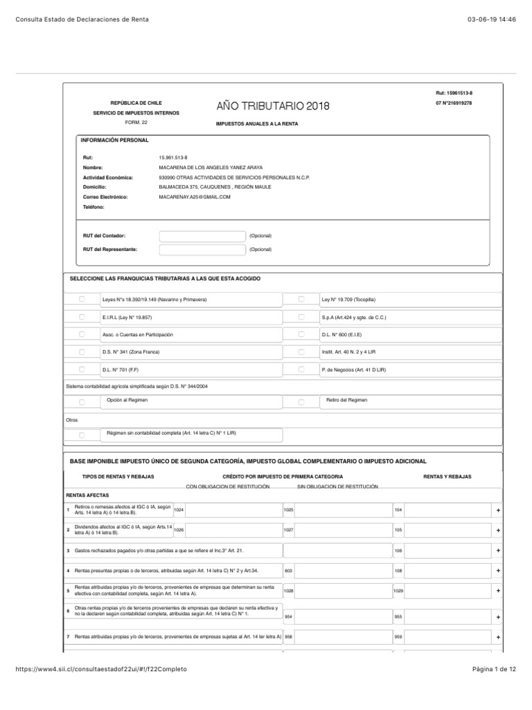 Consulta Estado de Declaraciones de Renta | PDF | Depreciación | Impuestos