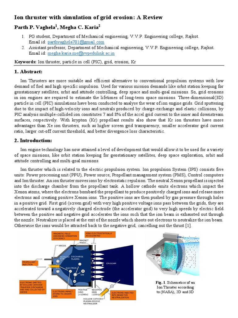 Ion Thruster Grid Erosion Analysis | PDF | Spacecraft Propulsion ...